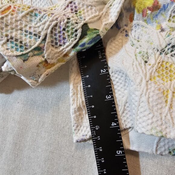 Elevenses Shorts Anthropologie 4 Catalonia Lace Floral Textured Button Side - Picture 7 of 16